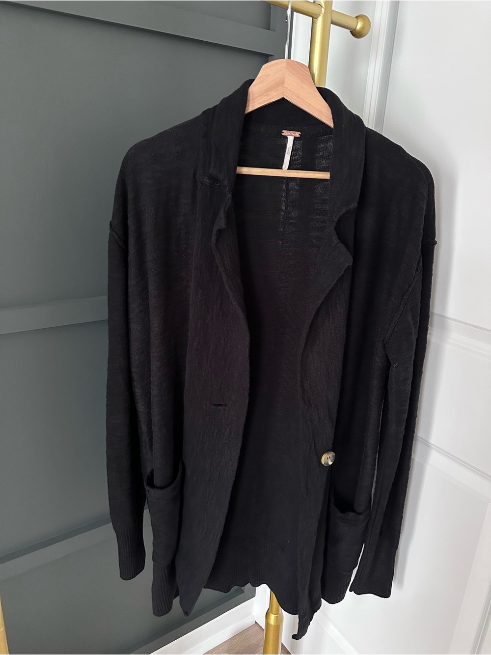 Free People Black Knit Cardigan with Branded Tag Size S